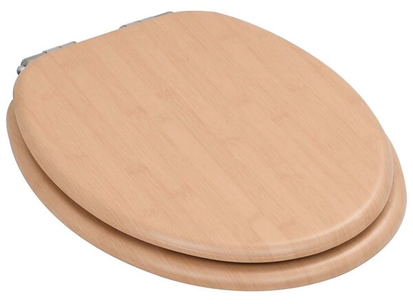 WC sedátko s funkcí pomalého sklápění 2 ks MDF motiv bambusu 276994