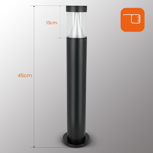 Černý venkovní osvětlovací sloupek 7 W, 500 lm, 45 cm, IP44, neutrální bílá