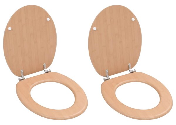 WC sedátko 2 ks s víky MDF motiv bambusu 276995