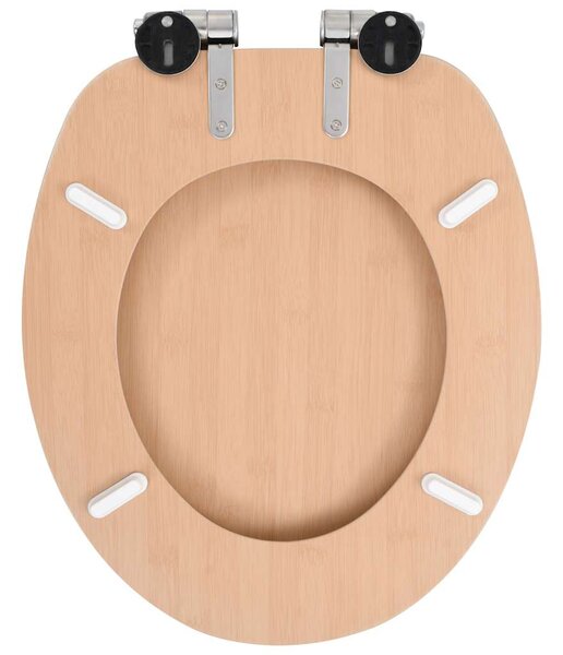 WC sedátko s funkcí pomalého sklápění 2 ks MDF motiv bambusu 276994