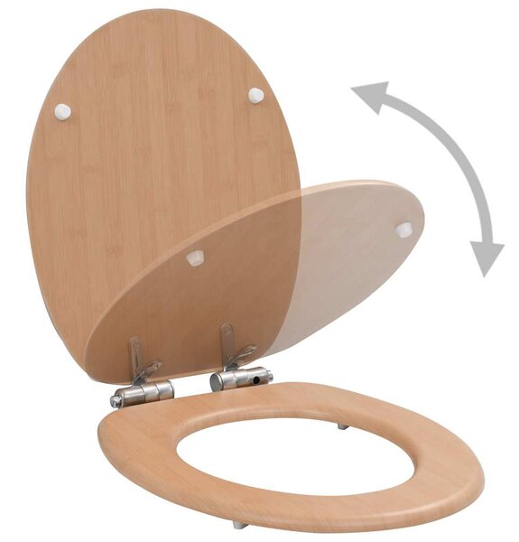 WC sedátko s funkcí pomalého sklápění 2 ks MDF motiv bambusu 276994