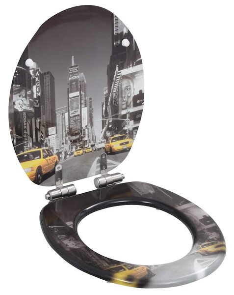 WC sedátko s funkcí pomalého sklápění 2 ks MDF motiv New York 277000