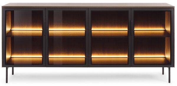 LUMI d | komoda 181 4D + LED | 181 cm | dub dunin/černá