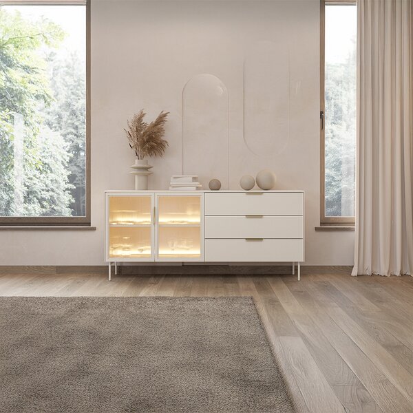 LUMI k | komoda 181 2D3S + LED | 181 cm | kašmír/zlatá