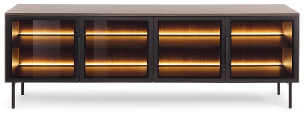 LUMI d | TV stolek RTV 181 4D + LED | 181 cm | dub dunin/černá