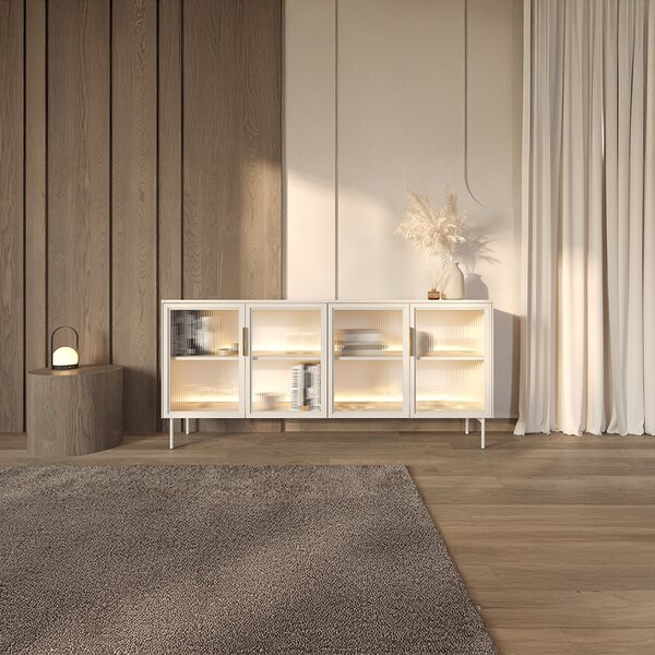 LUMI k | komoda 181 4D + LED | 181 cm | kašmír/zlatá