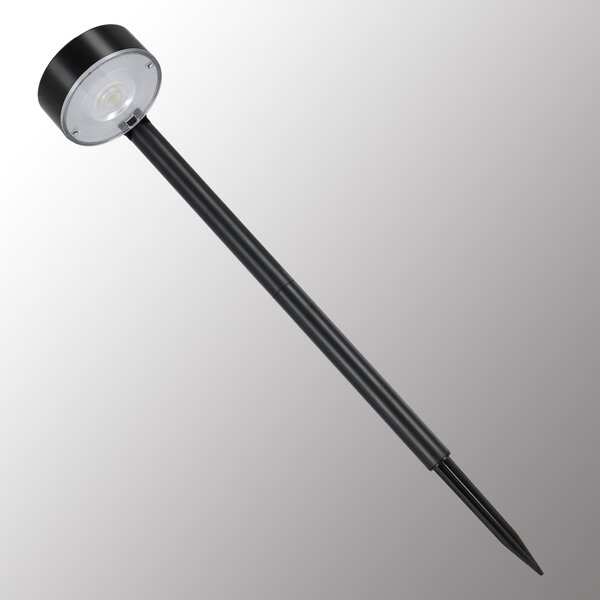 Černé LED solární zápichové svítidlo, IP65, 100 lm, teplá bílá