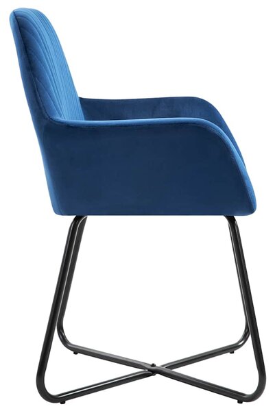 Jídelní židle 4 ks modré samet 277005