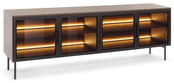 LUMI d | TV stolek RTV 181 4D + LED | 181 cm | dub dunin/černá