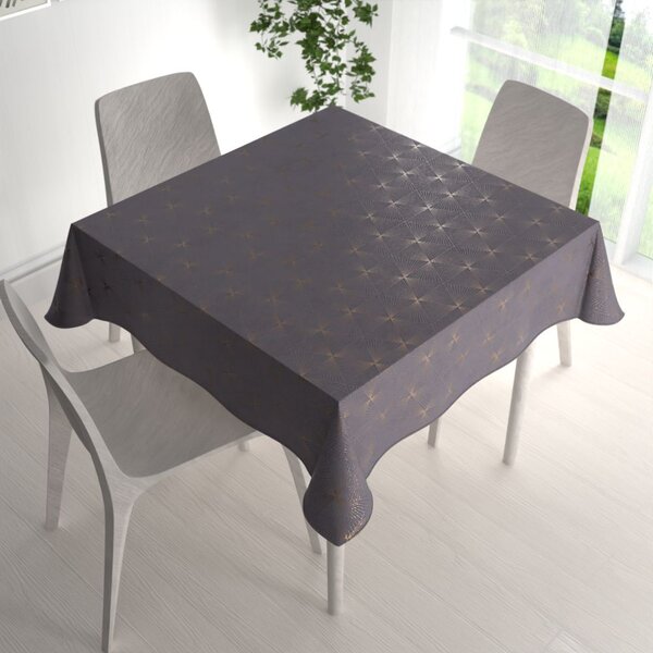 Biante Sametový čtvercový ubrus Isabela IBL-003 Rose Gold trojúhelníky na šedém 40x40 cm