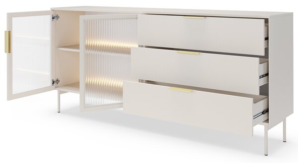 LUMI k | komoda 181 2D3S + LED | 181 cm | kašmír/zlatá