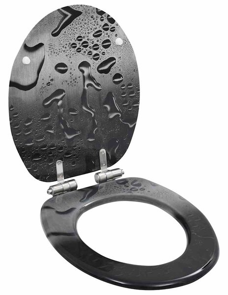 WC sedátko s funkcí pomalého sklápění 2 ks MDF motiv kapek 277001