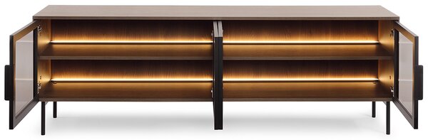 LUMI d | TV stolek RTV 181 4D + LED | 181 cm | dub dunin/černá