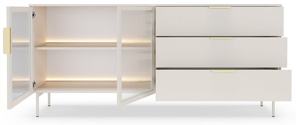 LUMI k | komoda 181 2D3S + LED | 181 cm | kašmír/zlatá