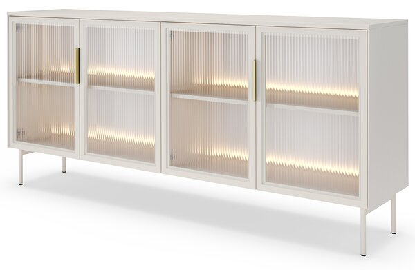 LUMI k | komoda 181 4D + LED | 181 cm | kašmír/zlatá