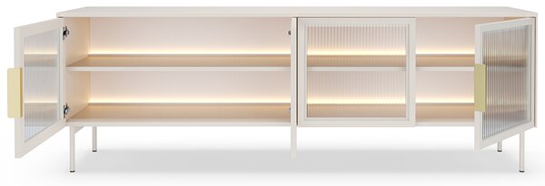 LUMI k | TV stolek RTV 181 4D + LED | 181 cm | kašmír/zlatá
