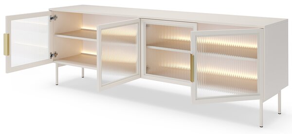 LUMI k | TV stolek RTV 181 4D + LED | 181 cm | kašmír/zlatá