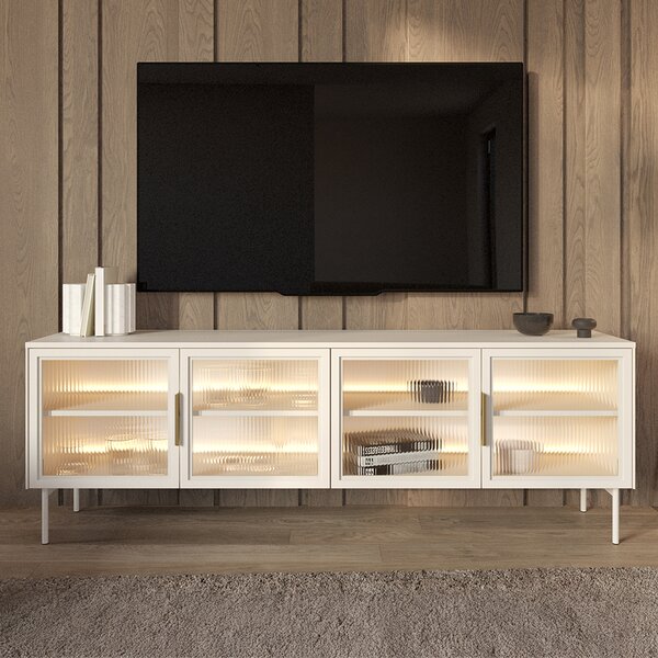 LUMI k | TV stolek RTV 181 4D + LED | 181 cm | kašmír/zlatá