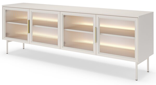 LUMI k | TV stolek RTV 181 4D + LED | 181 cm | kašmír/zlatá