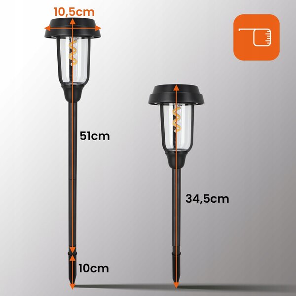 LED solární zápichové svítidlo 2700 K, IP65, 100 lm, teplá bílá
