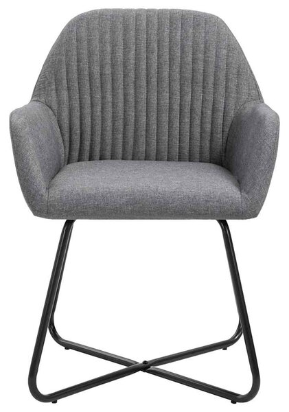 Jídelní židle 6 ks tmavě šedé textil 277097
