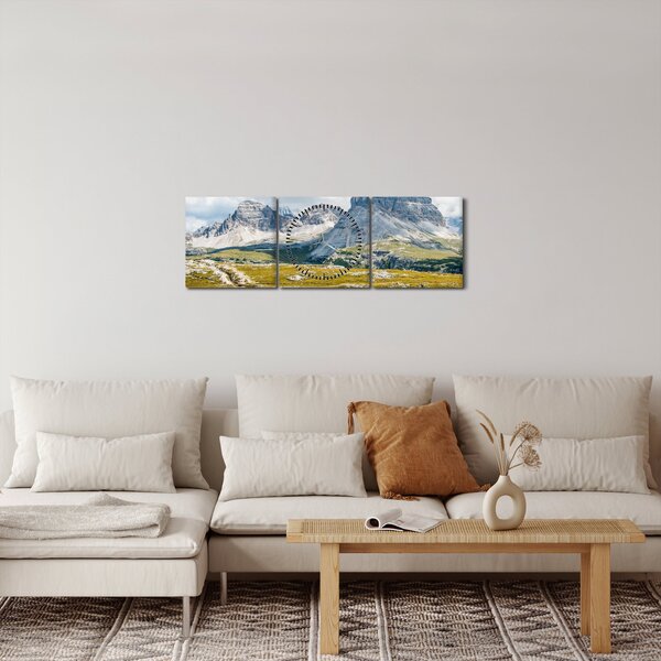 Obraz - Italské Dolomity (s hodinami) (90x30 cm)