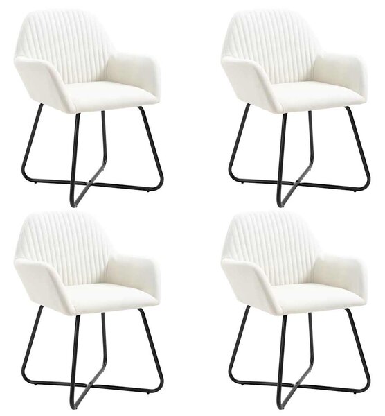 Jídelní židle 4 ks krémové textil 277098