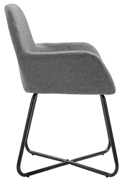 Jídelní židle 6 ks tmavě šedé textil 277097