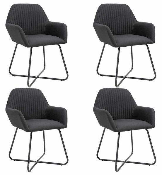 Jídelní židle 4 ks černé textil 277106