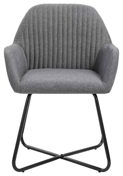 Jídelní židle 4 ks tmavě šedé textil 277096