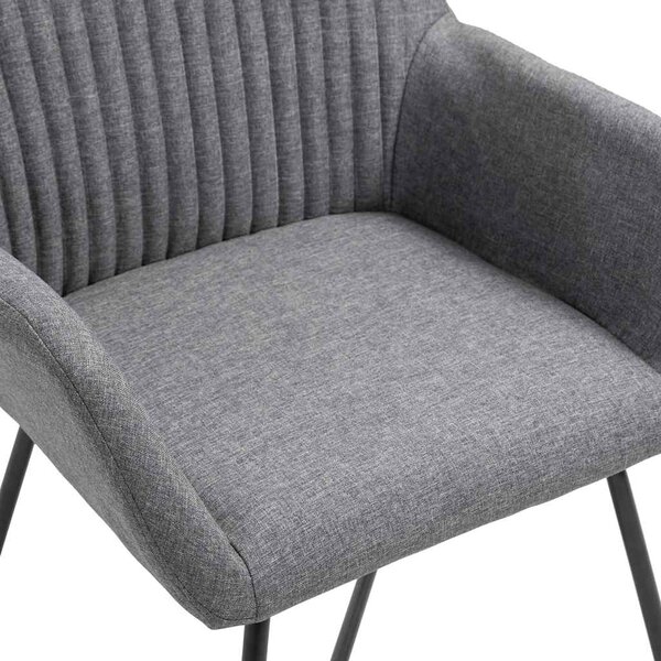 Jídelní židle 6 ks tmavě šedé textil 277097