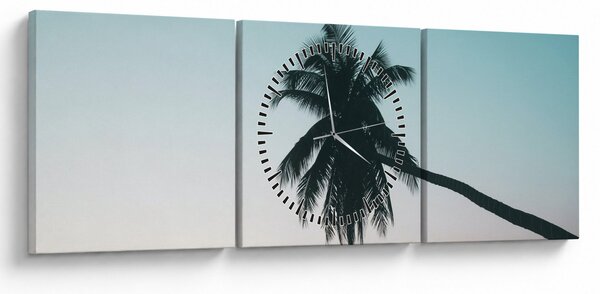 Obraz - Palma na Bali (s hodinami) (90x30 cm)
