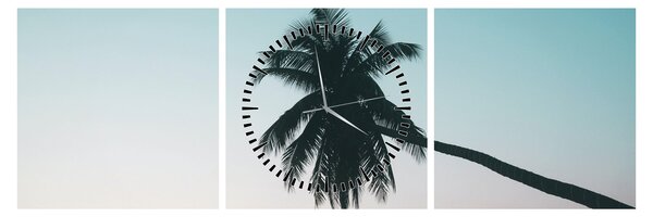 Obraz - Palma na Bali (s hodinami) (90x30 cm)