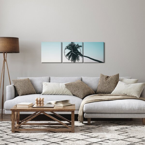 Obraz - Palma na Bali (s hodinami) (90x30 cm)