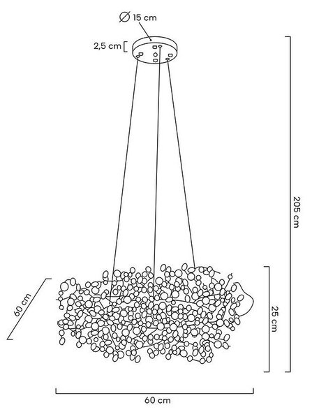 Designové závěsné svítidlo Monete ø 60cm Barva: Chrom