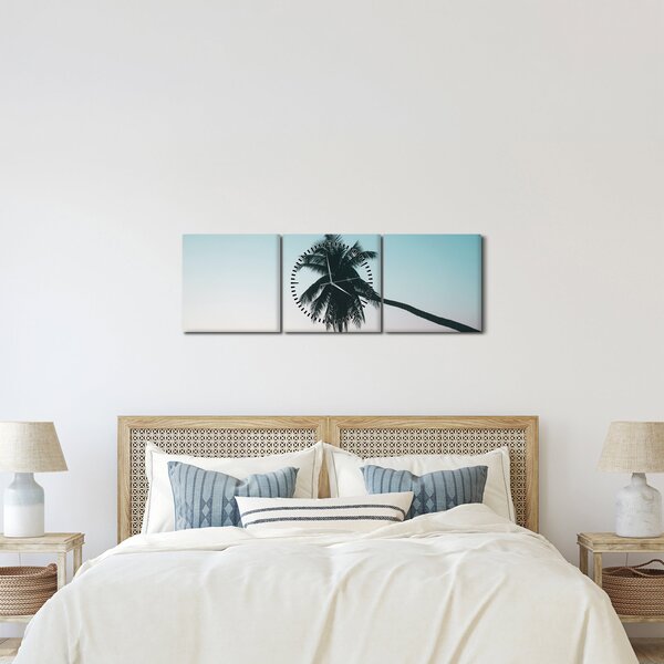 Obraz - Palma na Bali (s hodinami) (90x30 cm)