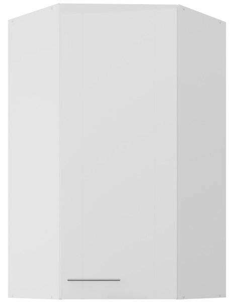 LARA wh | horní skříňka 60x60 GN-108 1F (45°) rohová | 60x60 cm | UNI dvířka | EXTRA VYSOKÁ | bílá lesk