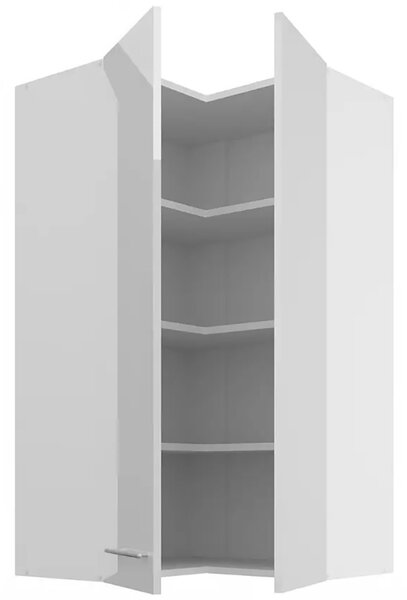 LARA wh | horní skříňka 60x60 GN-108 2F (90°) rohová | 60x60 cm | VYSOKÁ | bílá lesk