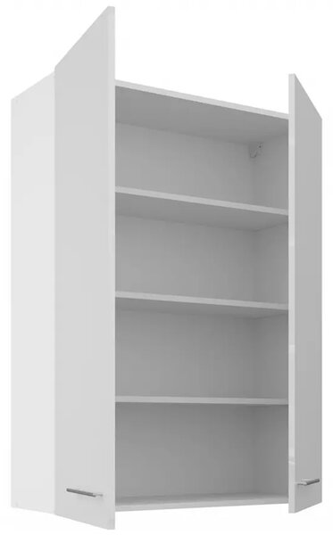 LARA wh | horní skříňka 80G-108 2F s policemi | 80 cm | EXTRA VYSOKÁ | bílá lesk