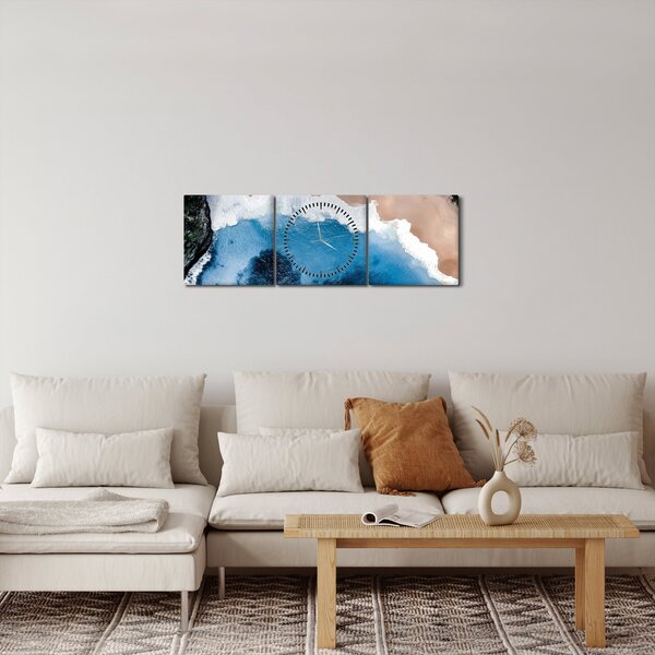 Obraz pláže Nusa Penida, Indonésie (s hodinami) (90x30 cm)