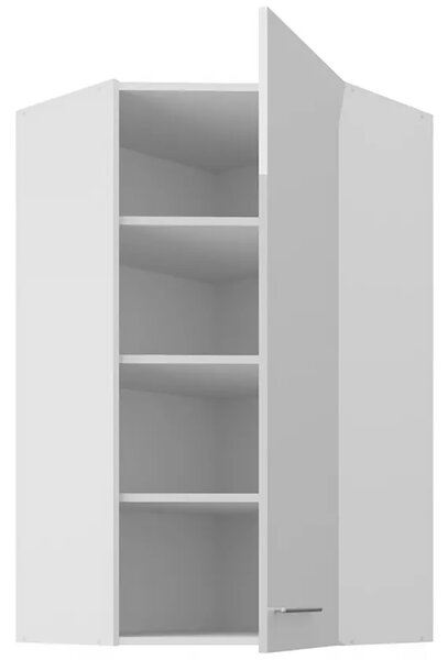 LARA wh | horní skříňka 60x60 GN-108 1F (45°) rohová | 60x60 cm | UNI dvířka | EXTRA VYSOKÁ | bílá lesk