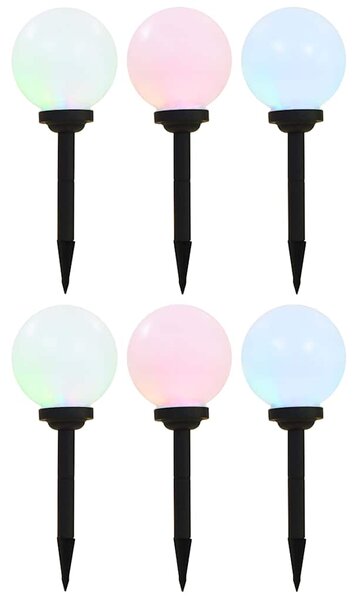 Zahradní solární lampy 6 ks LED kulovité 20 cm RGB 277126