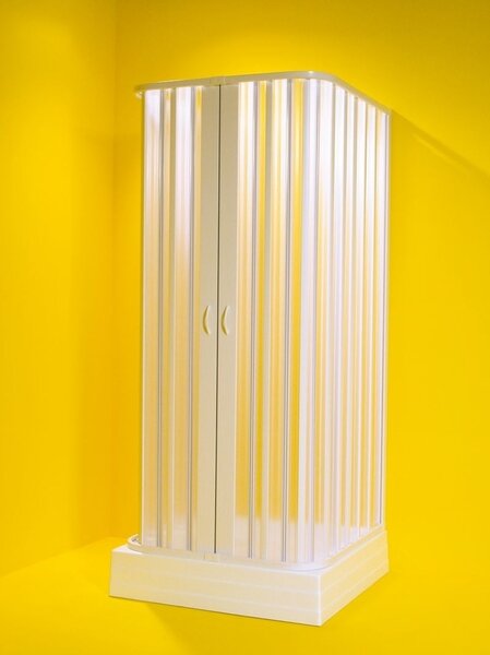 FORTE Čtvercový sprchový kout SATURNO, Barva rámu zástěny - Plast bílý, Provedení - Univerzální, Výplň - Polystyrol 2,2 mm (acrilico), Šíře - 80 cm, Hloubka - 90 cm (OLBSAT80)