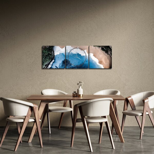 Obraz pláže Nusa Penida, Indonésie (s hodinami) (90x30 cm)