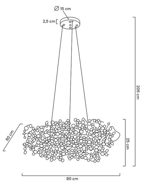 Designové závěsné svítidlo Monete ø 80cm Barva: Chrom