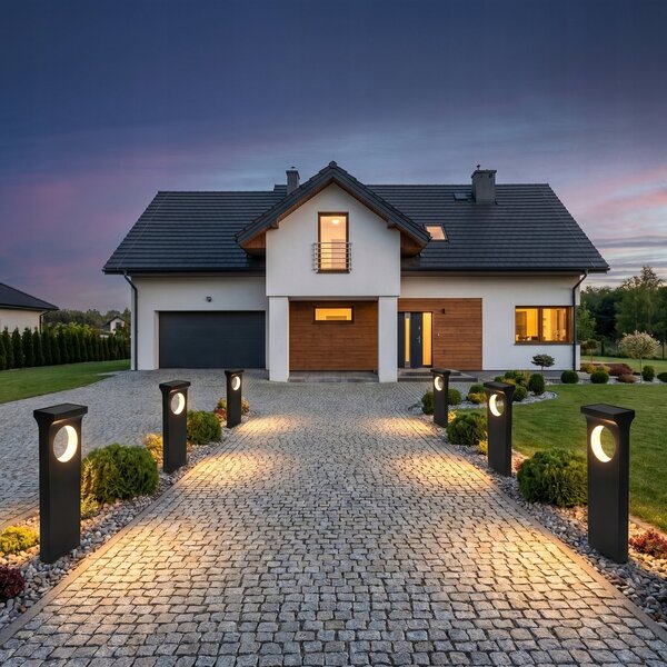 Černé LED solární zápichové svítidlo, IP65, 100 lm, teplá bílá