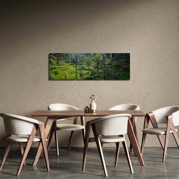 Obraz rýžových teras Tegalalang, Bali (s hodinami) (90x30 cm)