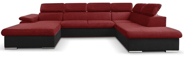 Sedací souprava COOL II | 191x343x220 cm | rozkládací + 2x úložný prostor | LEVÁ | červeno černá 09/15