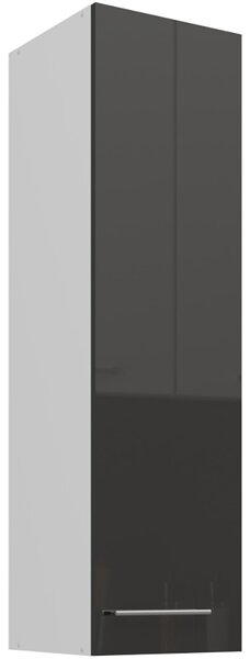 LARA gr | horní skříňka 30G-108 1F s policemi | 30 cm | UNI dvířka | EXTRA VYSOKÁ | šedá lesk