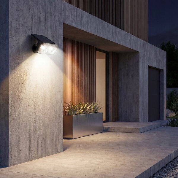 LED solární zápichové svítidlo, teplá bílá, IP65, 38 × 9,5 cm